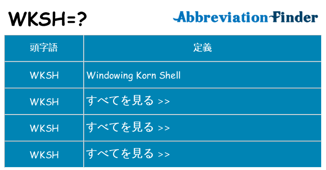 wksh は何の略します。