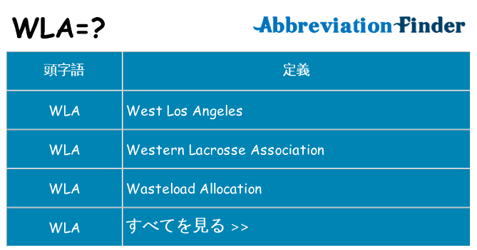 wla は何の略します。