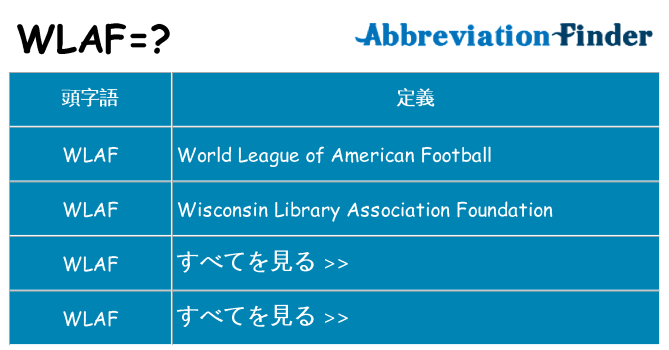 wlaf は何の略します。