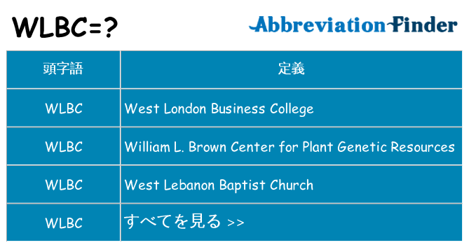 wlbc は何の略します。