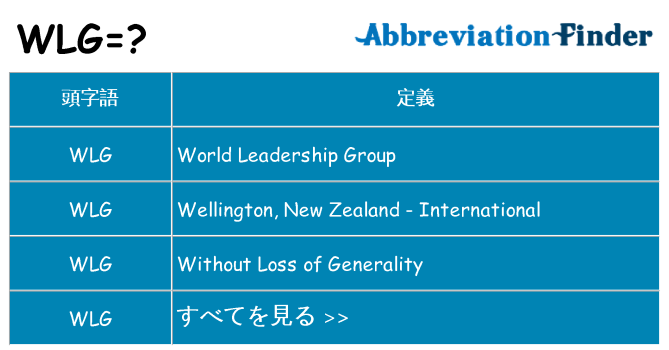 wlg は何の略します。