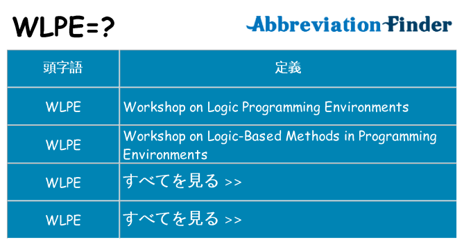 wlpe は何の略します。