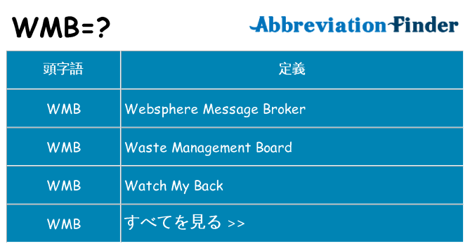 wmb は何の略します。