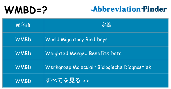 wmbd は何の略します。