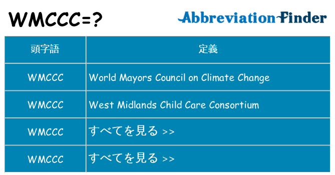wmccc は何の略します。