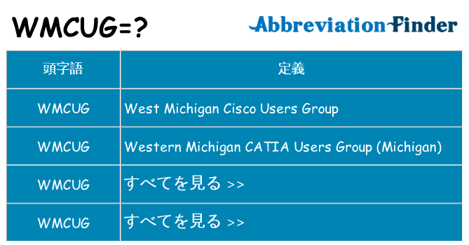 wmcug は何の略します。