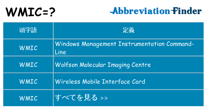 wmic は何の略します。