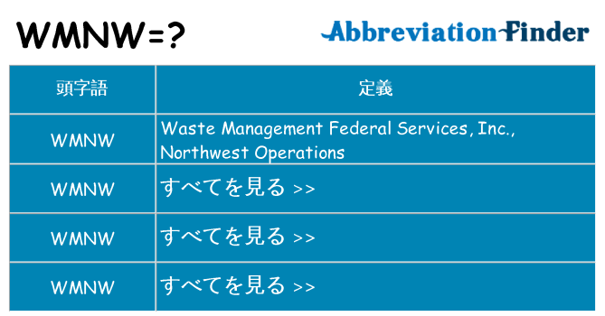 wmnw は何の略します。