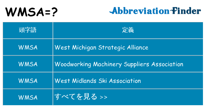 wmsa は何の略します。