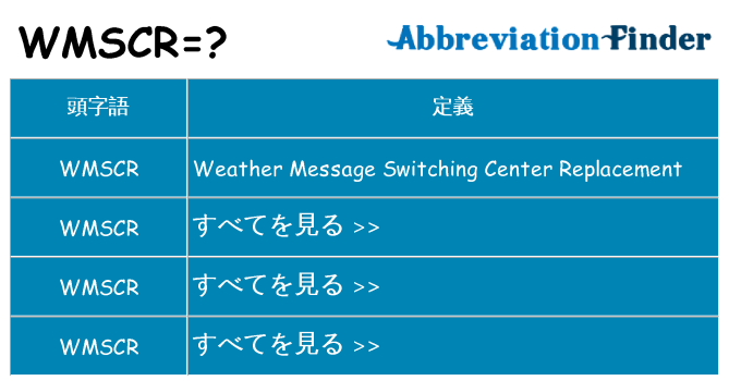 wmscr は何の略します。