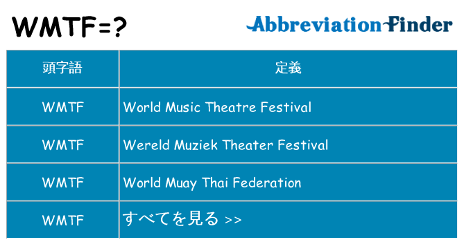 wmtf は何の略します。