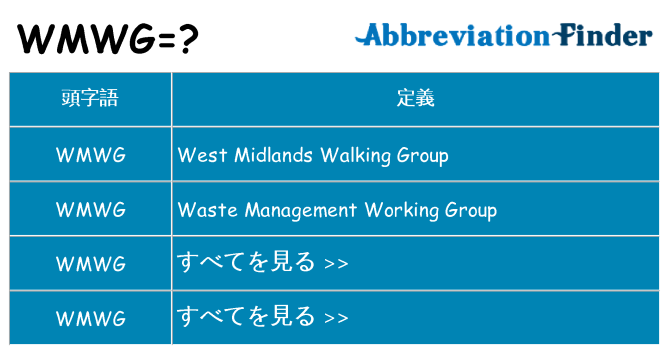 wmwg は何の略します。