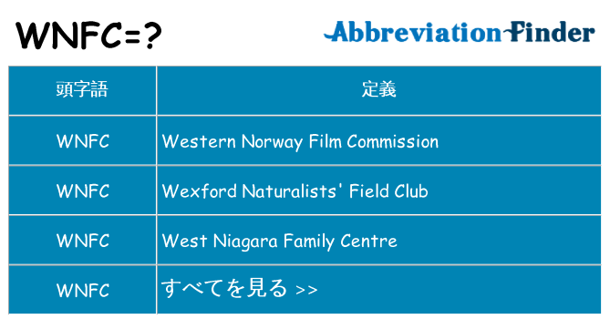 wnfc は何の略します。