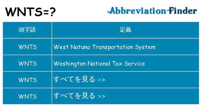 wnts は何の略します。