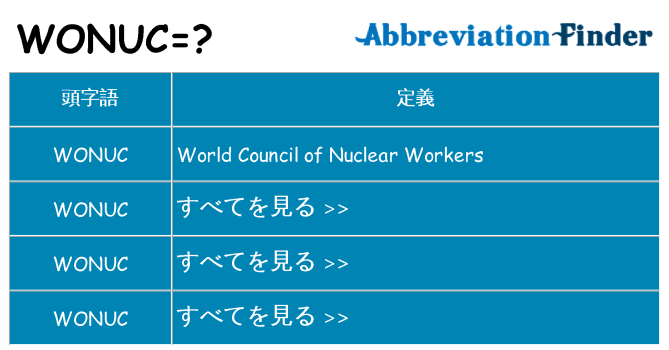 wonuc は何の略します。