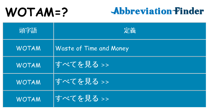 wotam は何の略します。