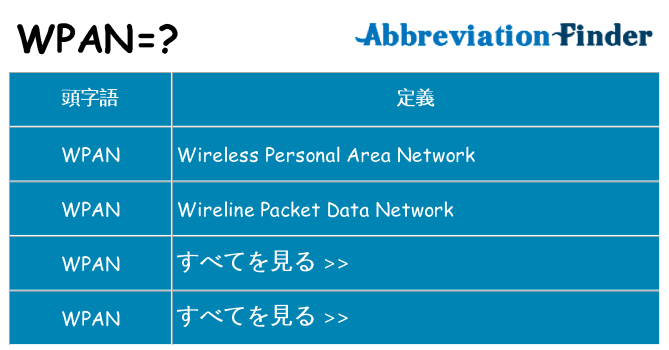 wpan は何の略します。