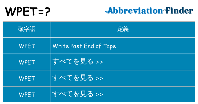 wpet は何の略します。