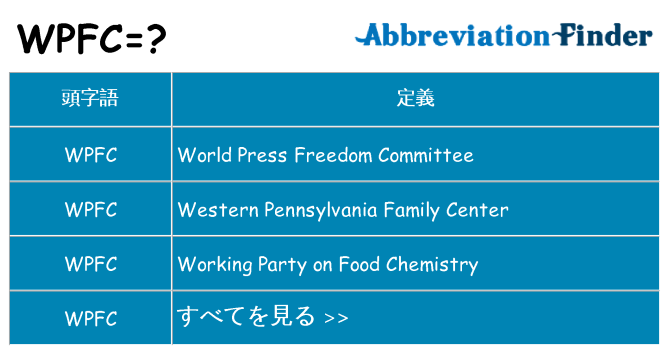 wpfc は何の略します。