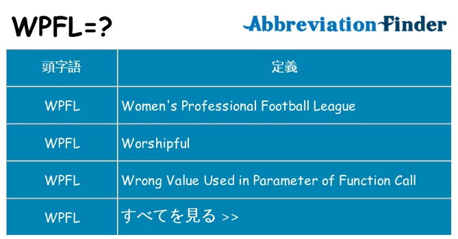 wpfl は何の略します。