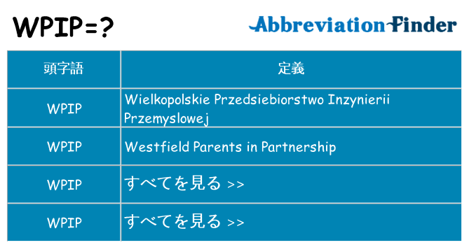 wpip は何の略します。