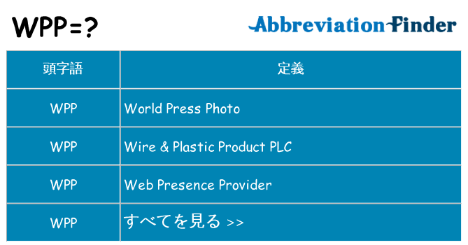 wpp は何の略します。