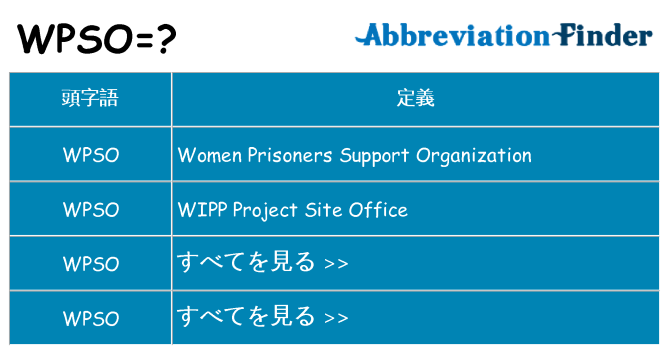 wpso は何の略します。