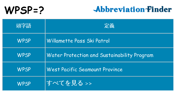 wpsp は何の略します。