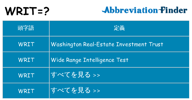 writ は何の略します。