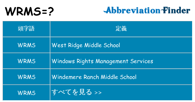 wrms は何の略します。