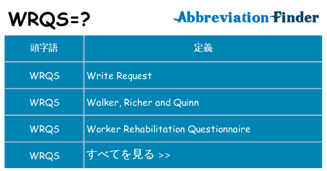 wrqs は何の略します。