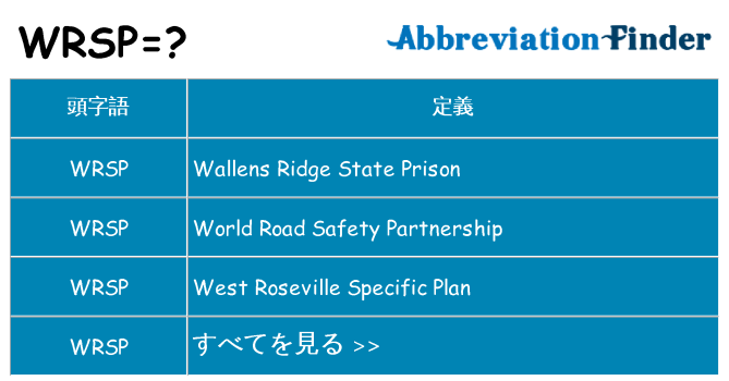 wrsp は何の略します。