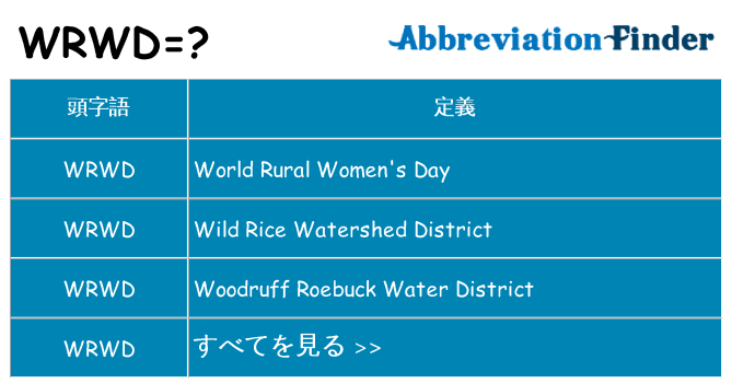 wrwd は何の略します。