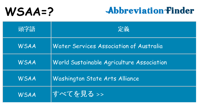 wsaa は何の略します。
