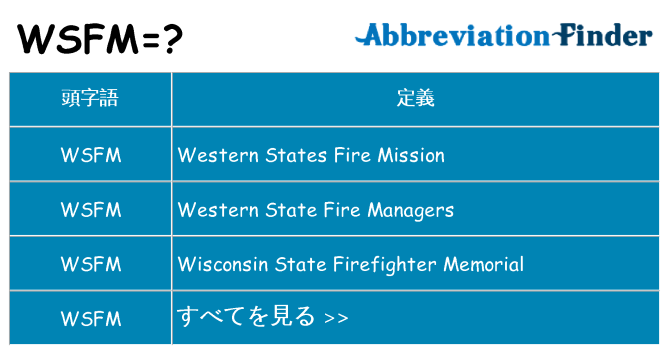 wsfm は何の略します。