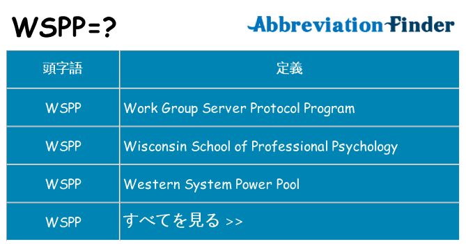 wspp は何の略します。