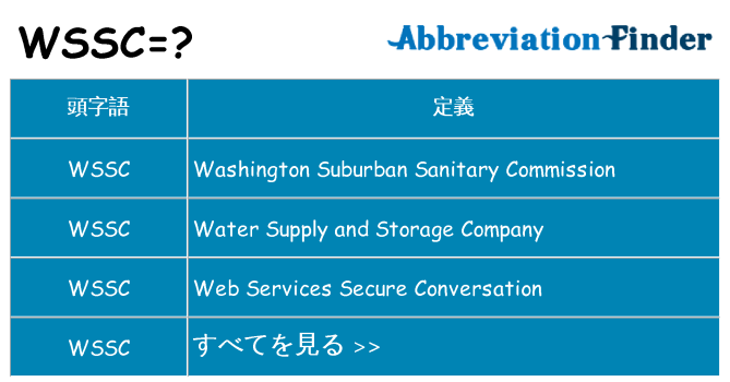 wssc は何の略します。