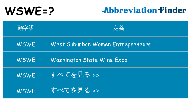 wswe は何の略します。