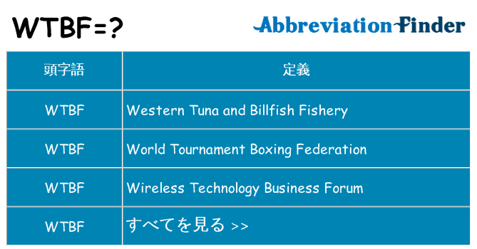 wtbf は何の略します。