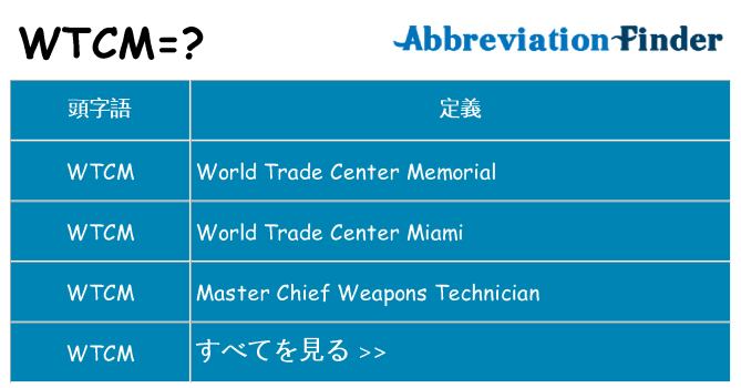 wtcm は何の略します。