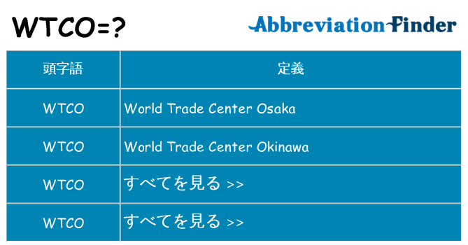 wtco は何の略します。