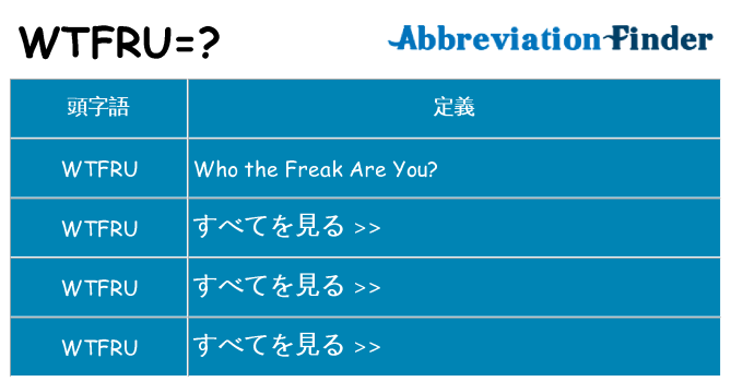 wtfru は何の略します。