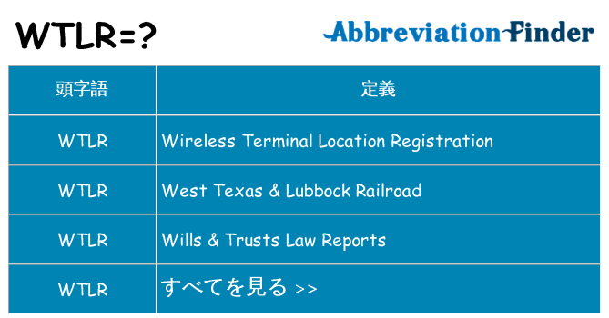 wtlr は何の略します。