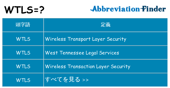 wtls は何の略します。