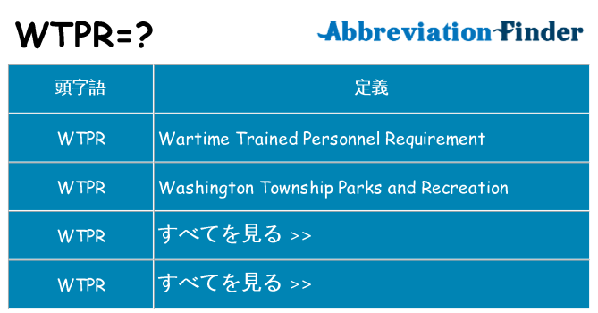 wtpr は何の略します。