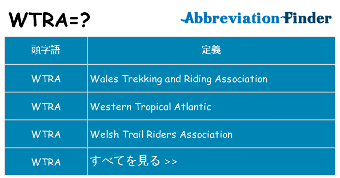 wtra は何の略します。