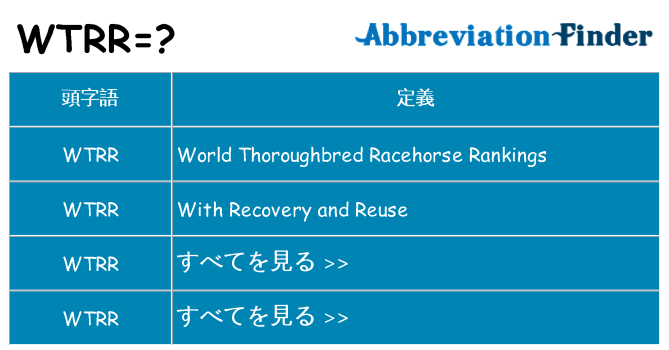 wtrr は何の略します。