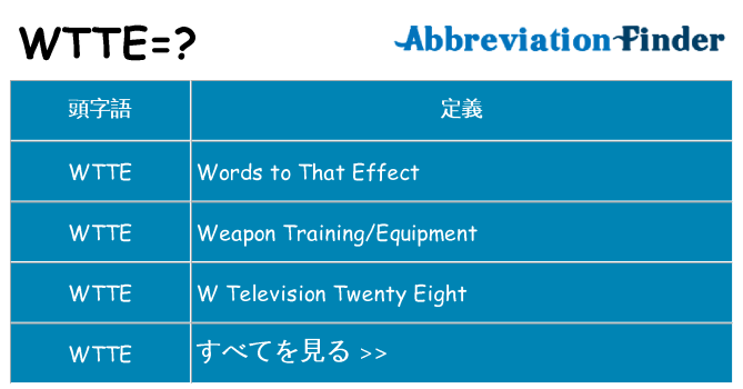 wtte は何の略します。