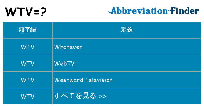 wtv は何の略します。