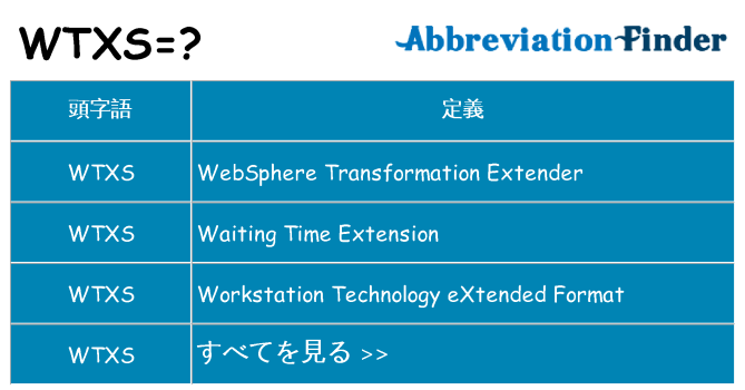 wtxs は何の略します。